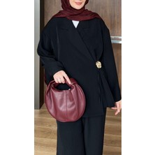 By Esma Eser Broşlu Modal Takım - Siyah