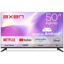 Axen AX50FPRL-A14S 50" 126 Ekran Uydu Alıcılı Full Hd Android 14 Smart LED Tv