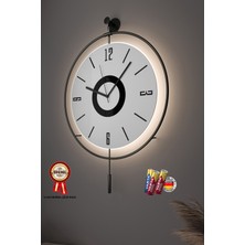 MetaQuartz Aksesuar Kadran Black FRED(50*75CM)Ledli Dekoratif DUVAR Saati