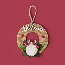 Objevi Dekoratif Welcome Ladybug Kapı Süsü - Renkli - 30 cm