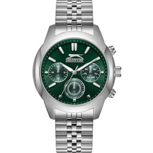 Slazenger Erkek Kol Saati 40 mm Metal Kordon Yeşil Kadran 10 Atm