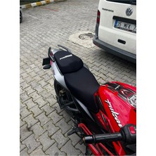 Vizyontek Bajaj Pulsar NS200 Için Logolu Artçı ve Sürücü Motosiklet Sele Kılıfı - Full Set Koltuk Koruma