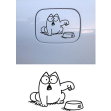 New Jargon Komik Kedi Yakıt Depo Kapağı Sticker – Araç Dekoratif Oto Çıkartma 15X11CM