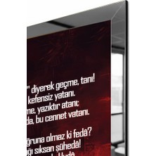 Zevahir Mobilya Dekorasyon Gümüş Aynalı Pleksi Çerçeveli Atatürk Istiklal Marşı ve Gençliğe Hitabe Üçlü Mdf Tablo Seti