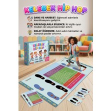 Farbu Oyuncak Haydi Dansa! Kelebek Hip-Hop Dans Matı 130X70 cm Adım Adım Eğitici Modern Dansı Öğretim Oyunu