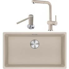 Franke Maris Mrg 210/110-72 Granit Eviye Active Plus Doccia 2.0 Armatür Sıvı Sabunluk Üçlü Set Sahara