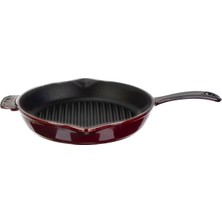 Lava Döküm Yuvarlak Izgara Tavası Döküm Demir Yekpare Saplı Premium Serisi. ÇAP(Ø)28CM.