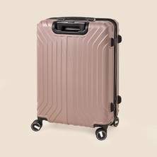 Matmel Vertical Line Orta Boy Abs Valiz - Platin - 66X45X26 cm