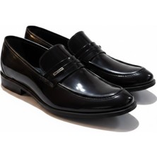 Zueofficial Erkek Siyah Rugan Klasik Loafer Ayakkabı - Şık Tasarım Rahat Taban