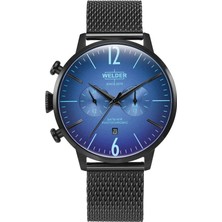 Welder WWRC1006  47 mm Erkek Kol Saati Siyah Kasa Mavi Kadran 5 ATM Suya Dayanıklı Hasır Kordon