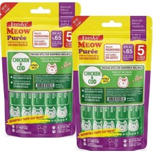 Meow Gourmet Krema Kedi Ödülü, Tavuklu ve Morina Balıklı, Tahılsız, 10 Tüp Içeren 120 gramlık 2'li Set