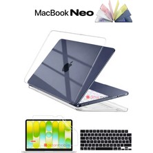 AktarMobile MacBook Neo 13 inç A3404 uyumlu Kapak, Ekran ve Klavye Koruyucu Set Tam Koruma Şeffaf Parlak Kılıf