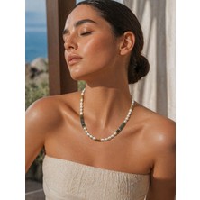 Solare Accessories Özel Seri Gerçek Inci & Labradorit Doğal Taş Tasarım Kolye