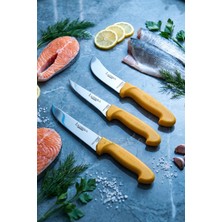 Lazbisa Gold Serisi Mutfak Bıçak Seti Et Ekmek Sebze Bıçağı 3 Lü Set Günlük Kullanım ( Mtf-001)