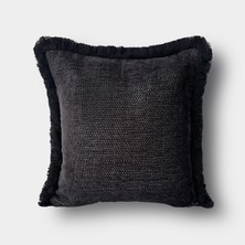Lidoma Home "noir" Püsküllü Kırlent Kılıfı - 45X45 - Gümüş