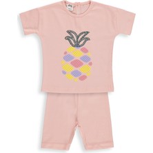 Civil Baby Ananas Nakışlı 6-18 Ay Takım - Pudra
