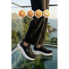 Walkway Siyah Beyaz Fileli Hafif Esnek Hafızalı Taban Unisex Spor Ayakkabı Flexnova G