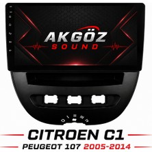 GÖZA-X Cıtroen C1  Peugeot 107 Multimedya Çerçevesi 9 Inç Soketleri Içinde