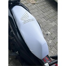 Vizyontek Forza Uyumlu Motosiklet Sele Kılıfı Beyaz Renk (Konturlu Baskı)