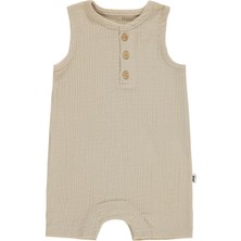 Civil Baby Likralı Müslin 6-18 Ay Tulum - Kahverengi