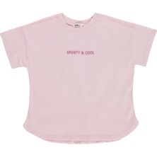 Civil Girls Sporty&cool Baskılı 6-9 Yaş Tişört - Soluk Leylak