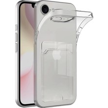 Dora Shopping & iPhone 16E / 17E ile Uyumlu Şeffaf Yapıya Sahip Arka Ksımında Kartlık Bölmeli Kolay Kullanım Sağla