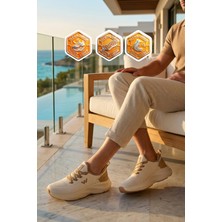 Walkway Bej Fileli Hafif Esnek Hafızalı Taban Unisex Spor Ayakkabı Flexnova M