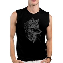 Rock&Roll Kurt Başı Siyah Kesik Kol | Kolsuz Erkek Tshirt | Atlet