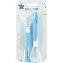 Babysoft 2 Li Silikon Mama Kaşığı - Mavi