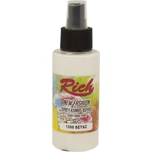 Rich New Fashion Beyaz Sprey Kumaş Boyası 1500 Özellikli Su Bazlı 100 cc Parlak Renk