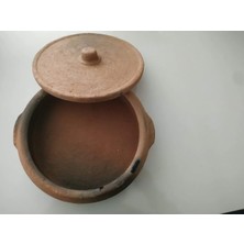 Toprak Güveç Saç 28.30 cm Kapaklı Özel Üretim
