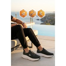Walkway Siyah Beyaz Fileli Hafif Esnek Hafızalı Taban Unisex Spor Ayakkabı Flexnova M