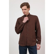İmza Düğmeli Yaka Uzun Kol Cepsiz Slim Fit Gömlek 1004260165