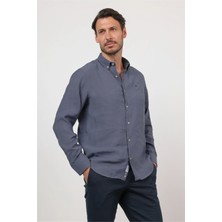 İmza Düğmeli Yaka Uzun Kol Cepsiz Slim Fit Modal Gömlek 1004260162