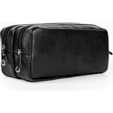 Dora Shopping Gözde Proje Suni Deri Çift Gözlü Kalem Kutusu - Makyaj Çantası