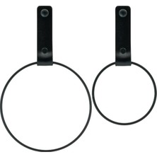 Dora Shopping Deri Havlu Askısı, Ikili Metal Kulplu Havlu Askısı - Gümüş