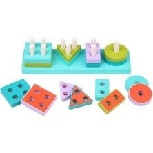Let's Be Child Eğitici Ahşap Geometrik Şekiller 0 - 3 Yaş için Koordinasyon Geliştirici Oyun