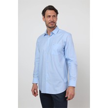 İmza Sert Yaka Uzun Kol Cepli Comfort Fit %100 Pamuk Gömlek 1004260168
