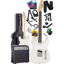 Dora Shopping TLX-50WH-30AMP Tele Kasa Gül Klavye 2 Single-Coil 30W Amfili Elektro Gitar