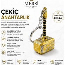 Mersi Shop Metal Çekiç Anahtarlık Şık Tasarım Dayanıklı Anahtar Süsü 8x3.5 cm