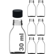 Dora Shopping 30 ml Sızdırmaz Kapaklı Şeffaf Shot Şişesi 30 Şat Şişe 6 Adet (Kilitsiz Kapak)