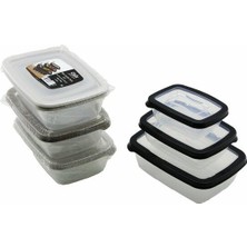 Dora Shopping 3’lü Sızdırmaz Saklama Kabı Seti (300ML + 600ML + 1200ML) | Şeffaf , Kapaklı, Buzdolabı, Yemek Mutfa