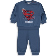 Civil Baby Superman Baskılı 3-18 Ay Takım - Mavi