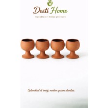 4'lü Mini Doğal Elyapımı Toprak Kadeh
