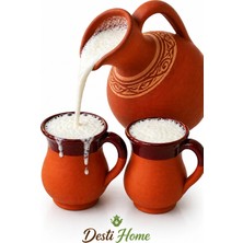 El Yapımı Terleyen Su ve Ayran Testisi 2'li Bardak (Testi 2,5lt)