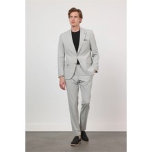 İmza Kendinden Desenli Mono Yaka 6 Drop Slim Fit Takım Elbise 1001260162