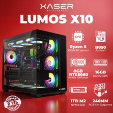 Xaser Lumos X10 Ryzen 5 7500X3D 16GB Ddr5 Ram 1tb M.2 Nvme SSD 8gb RTX5060 Masaüstü Oyuncu Bilgisayarı