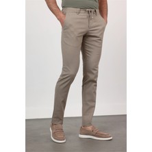 İmza Vizon Yan Cep Keten Slim Fit Keten Karışımlı Jogger Pantolon 1003260169