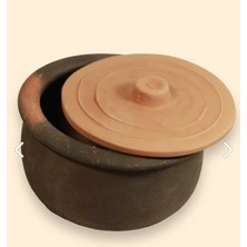 Toprak El Yapımı Büyük (30CM) Boy Güveç 10-12 Kişilik&kapak Hediyeli