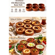 6'lı Mini Oval Sütlaç Güveç Seti Fırın Kase Güveç Kabı Sufle Kabı Sütlaçlık Sosluk ve Mezelik Kase
